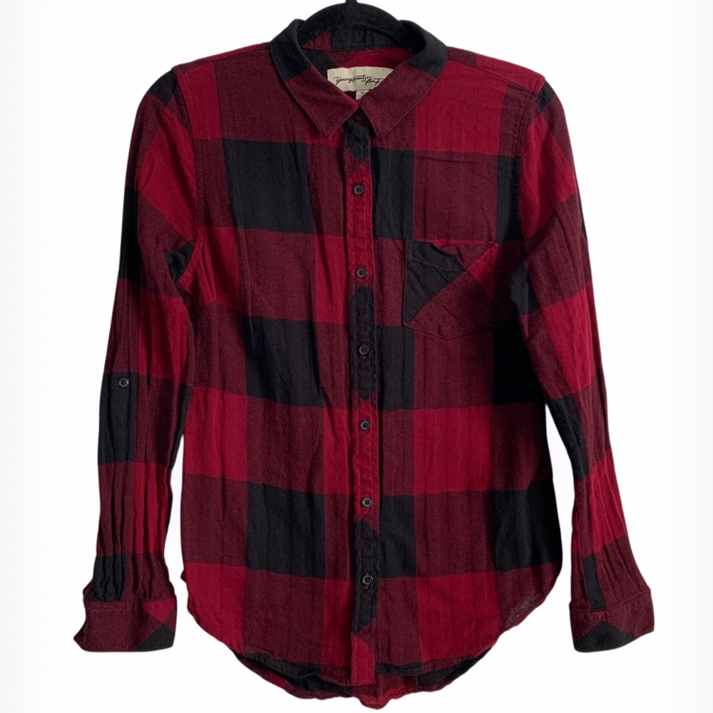 Young Hearts 100% Cotton Checkered Flannel Buttoned-Up Long Sleeves Shirt